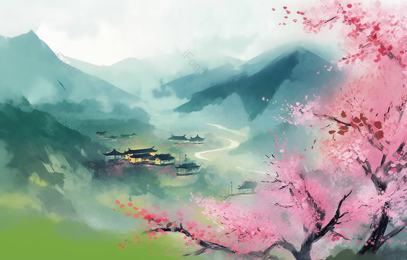 江南的春天水墨画,插画/手绘图,插画/手绘图库,插画/手绘图下载,插画/手绘